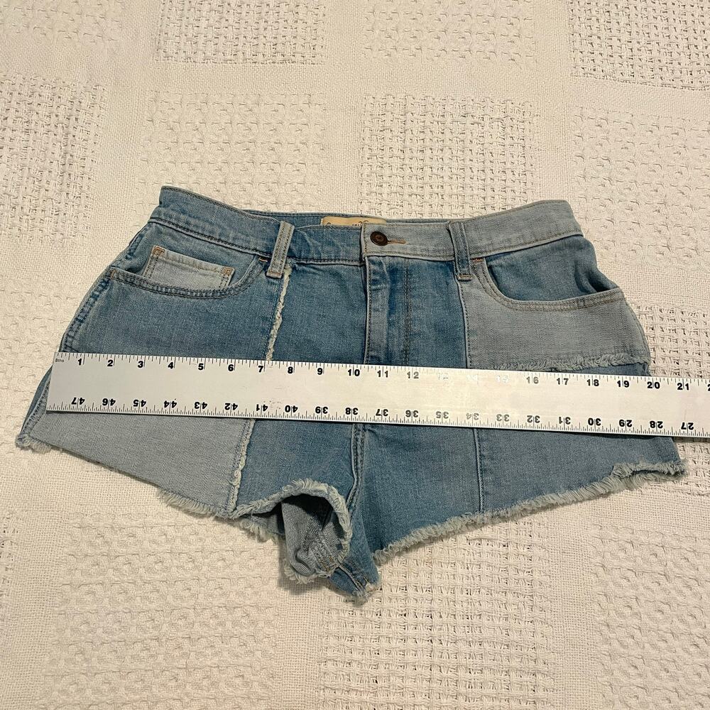 Hollister distressed patchwork vintage high rise jean short cut offs 29 SH2 8017 - Picture 5 of 14